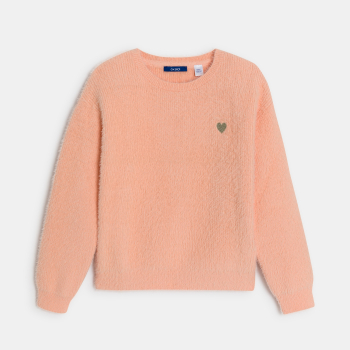 كنزة باللون البرتقالي، من نسيج ناعم، للفتيات